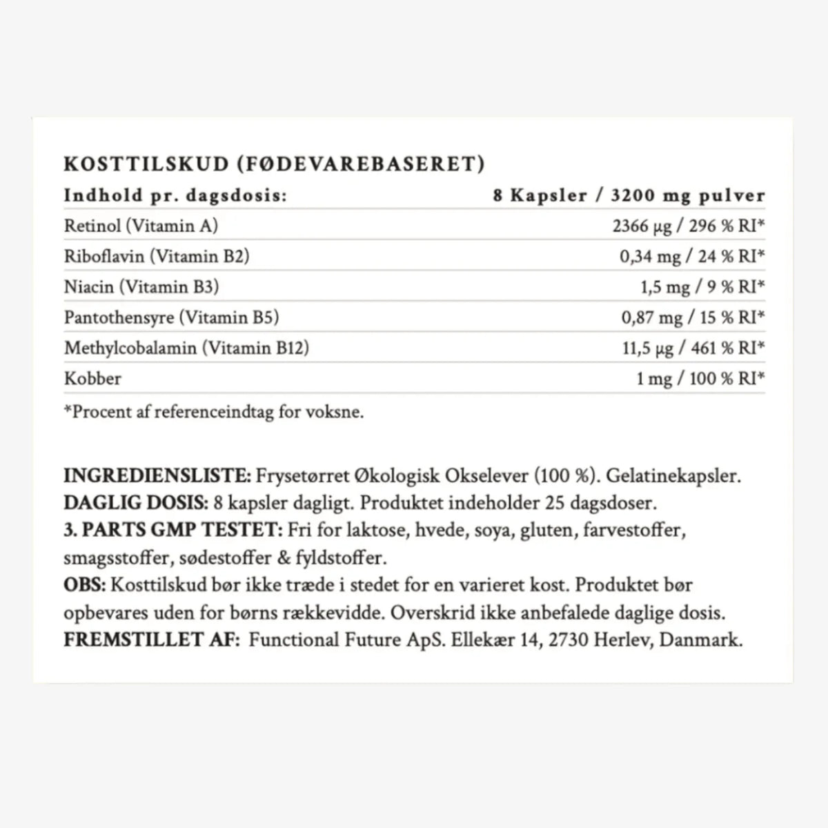 Functional Future | Økologisk Okselever Kosttilskud